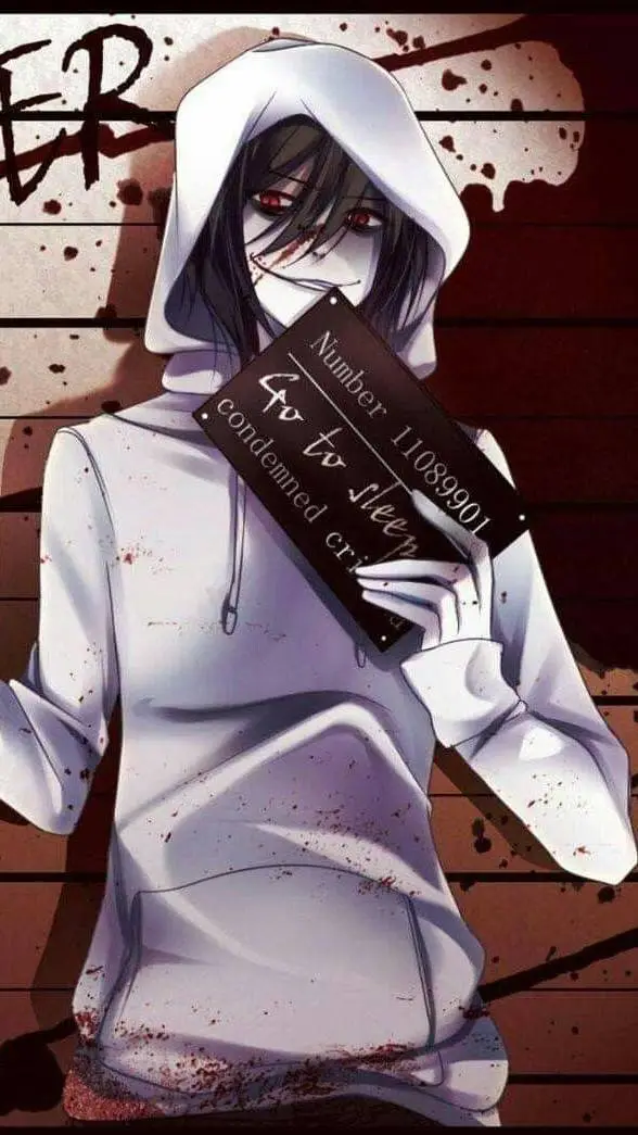 ai character: Jeff the killer🤍🖤 background