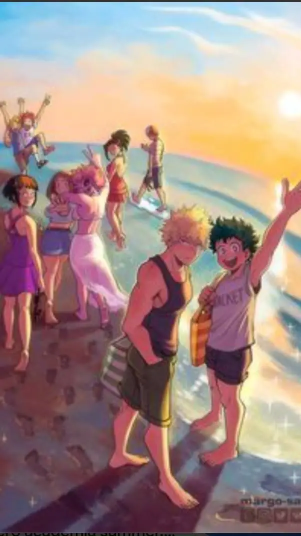 ai character: !MHA X beach! background