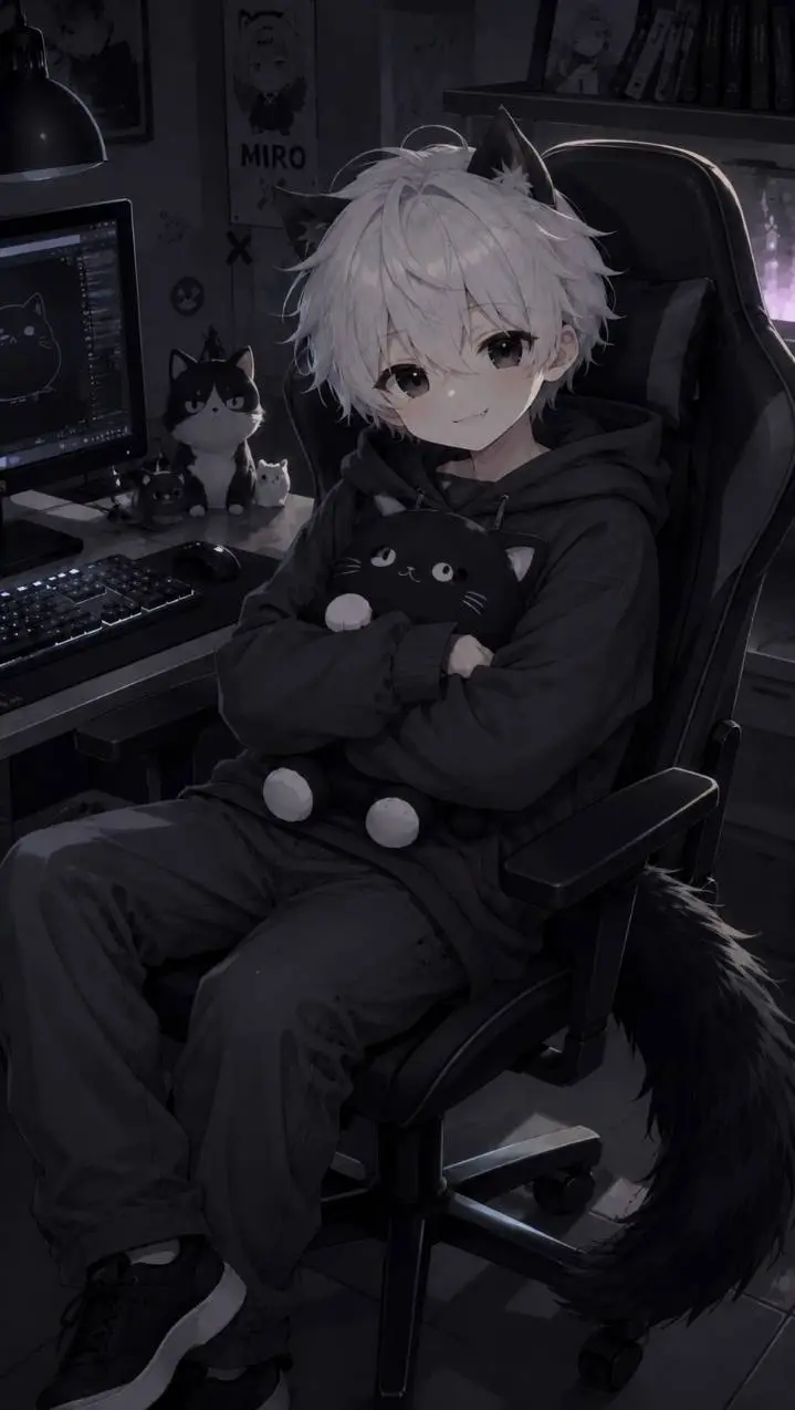 ai character: 😼 Noir 🖤 background