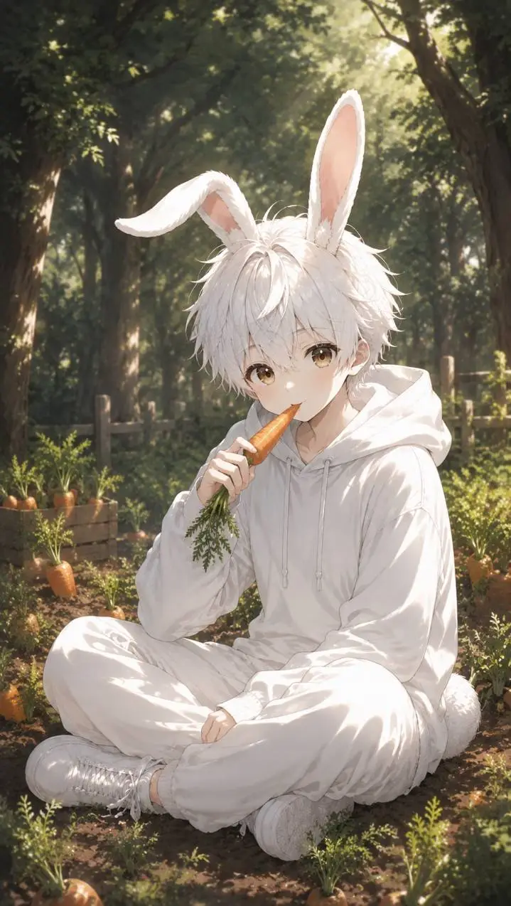 ai character: 🐰 Lumi 🥕 background