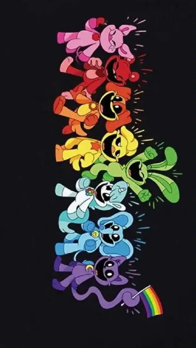 ai character: smiling critters! background