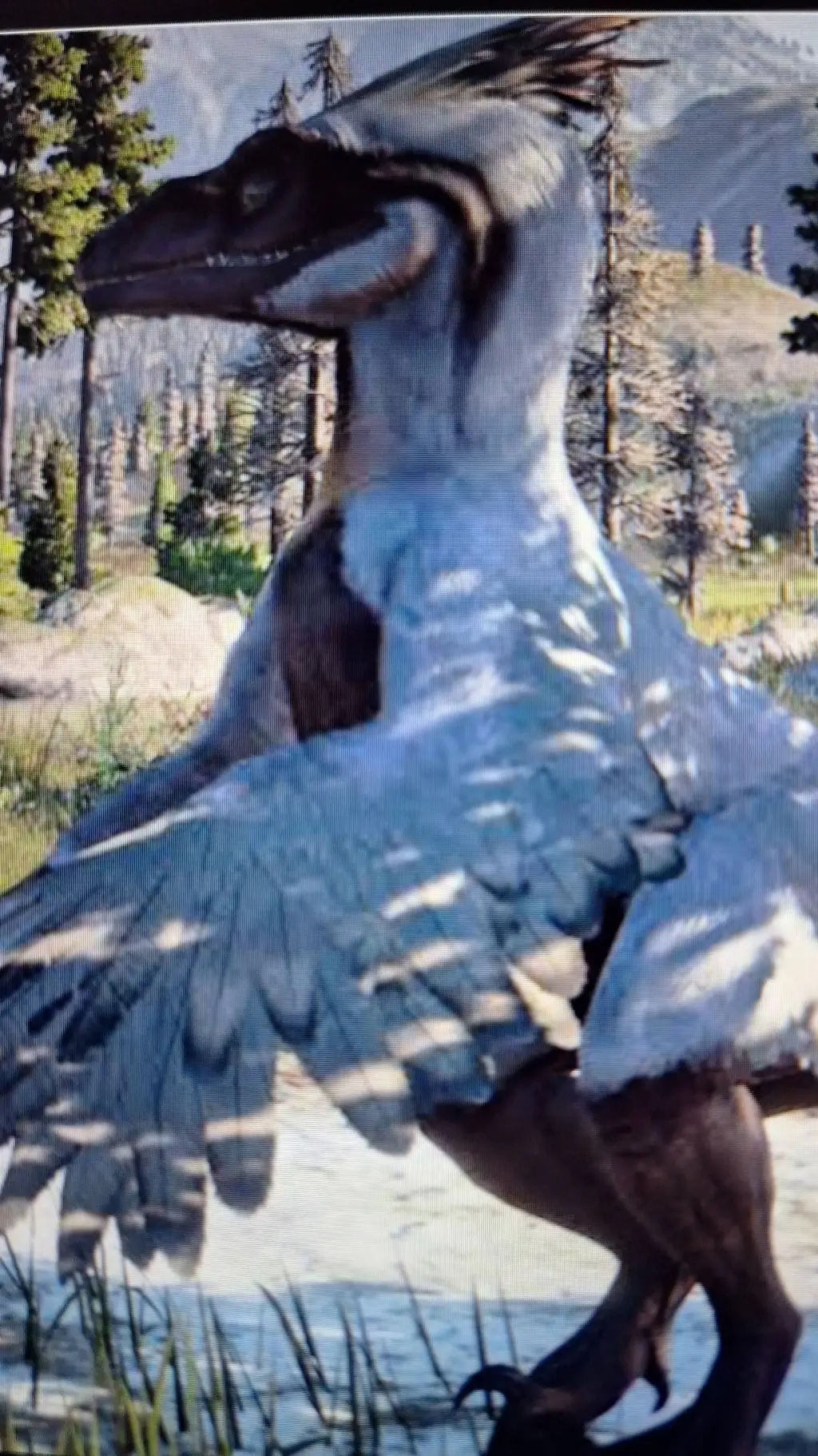 ai character: 🤍Apex pyroraptor🤍 background