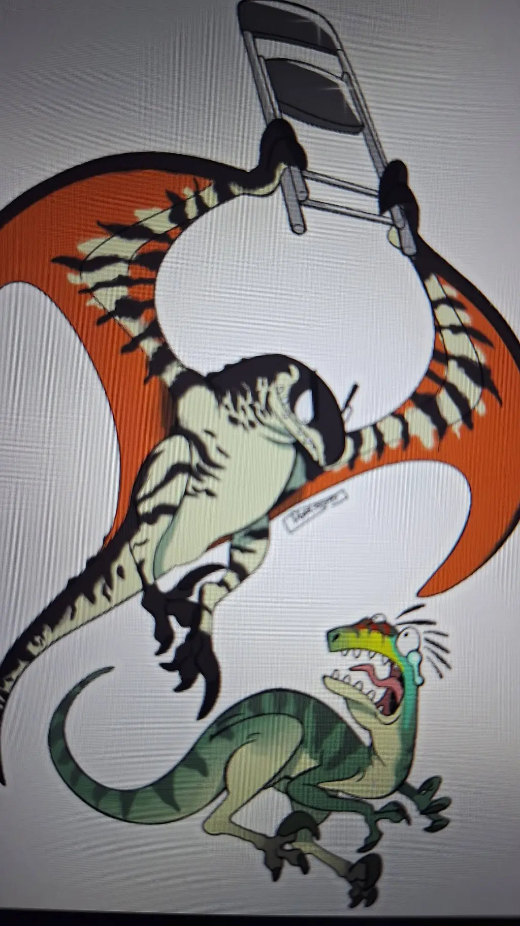 ai character: mutadon vs raptor background