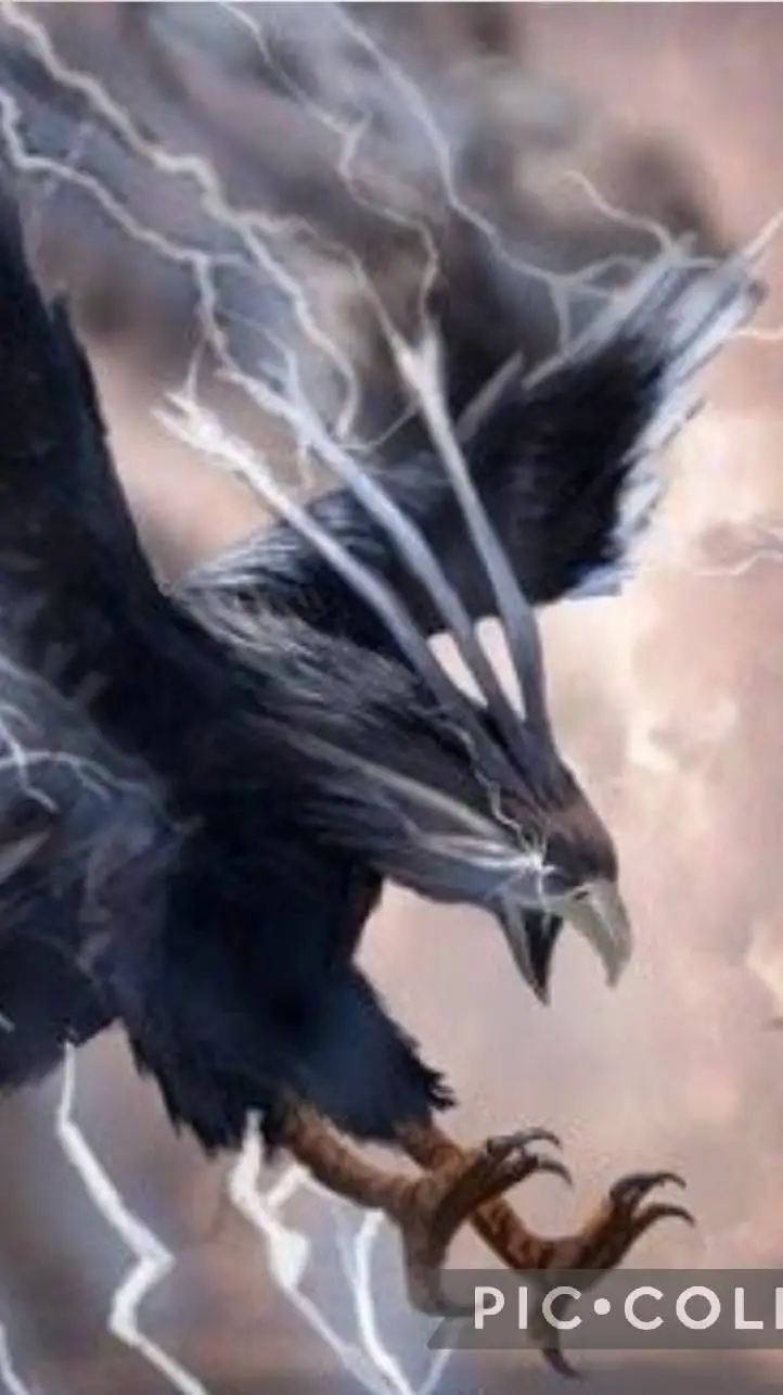 ai character: 💙🖤THUNDER BIRD🖤💙 background