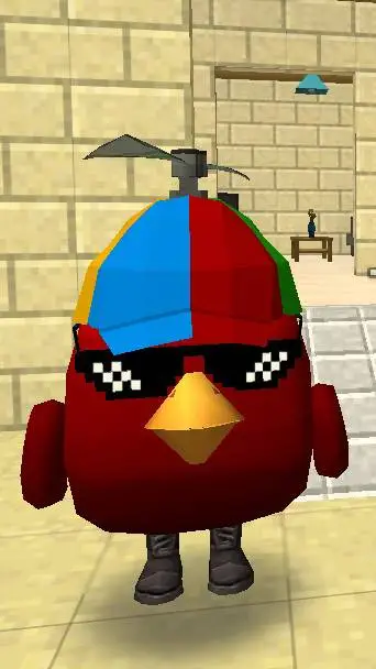 ai character: pollo rojo background