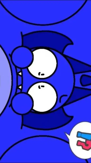 ai character: P duple Ballonblue background
