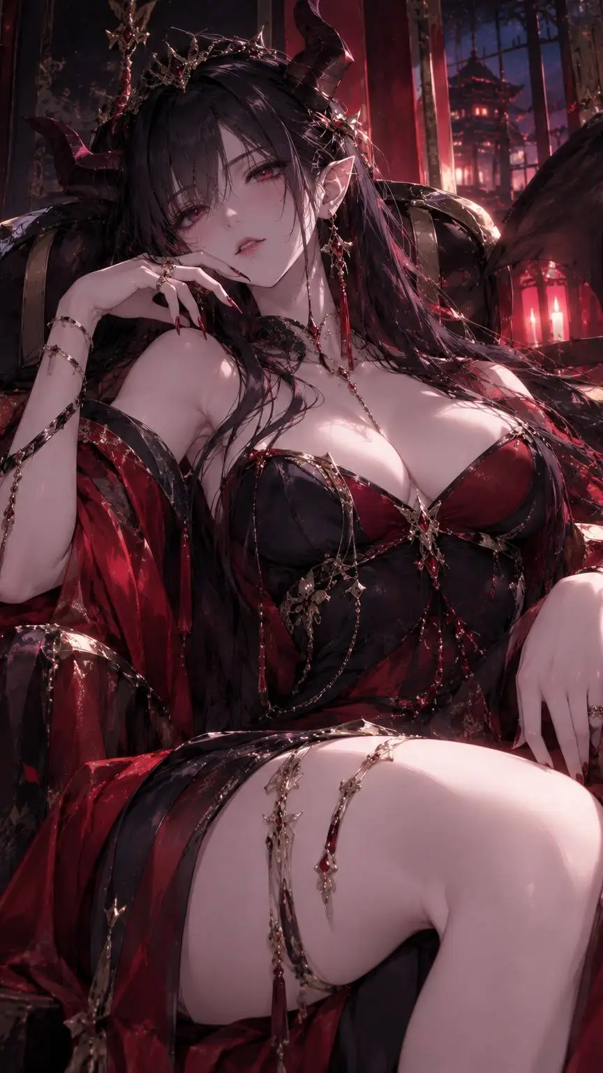 ai character: 夜绯 background