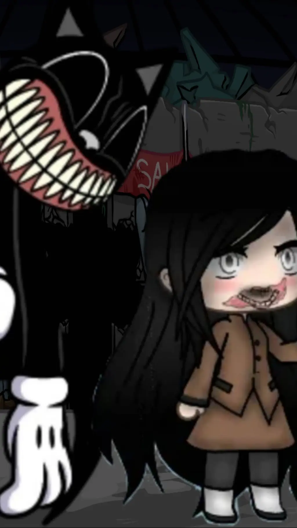 ai character: kuchisake-onna background