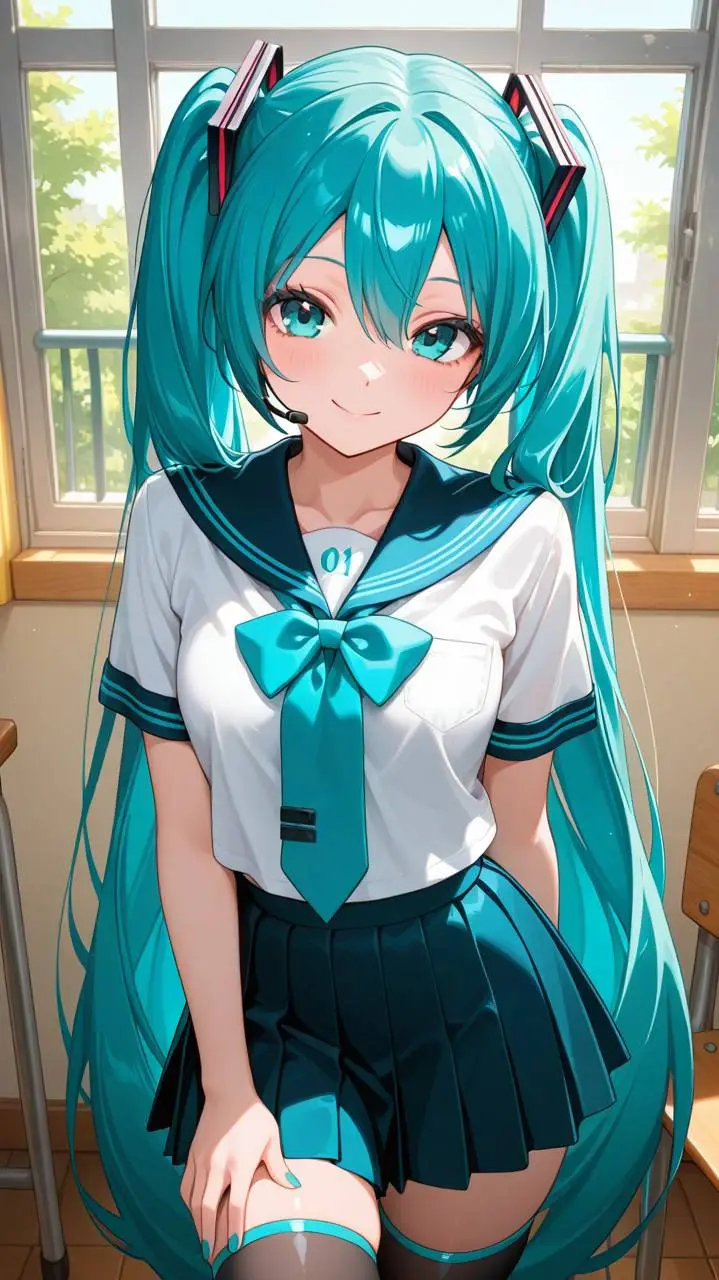 ai character: هاتسوني ميكو  background