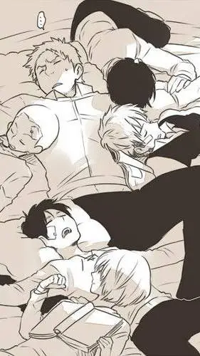 ai character: AOT sleep over! background