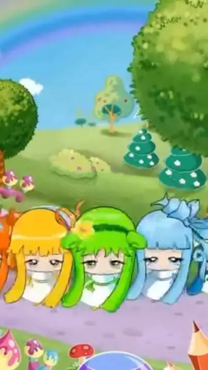 ai character: rainbow girl background