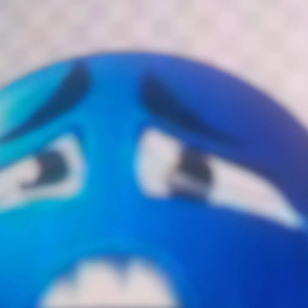 chat with ai character: crying blue face