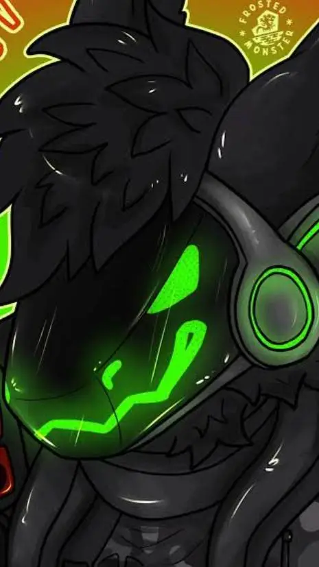 ai character: green protogen  background