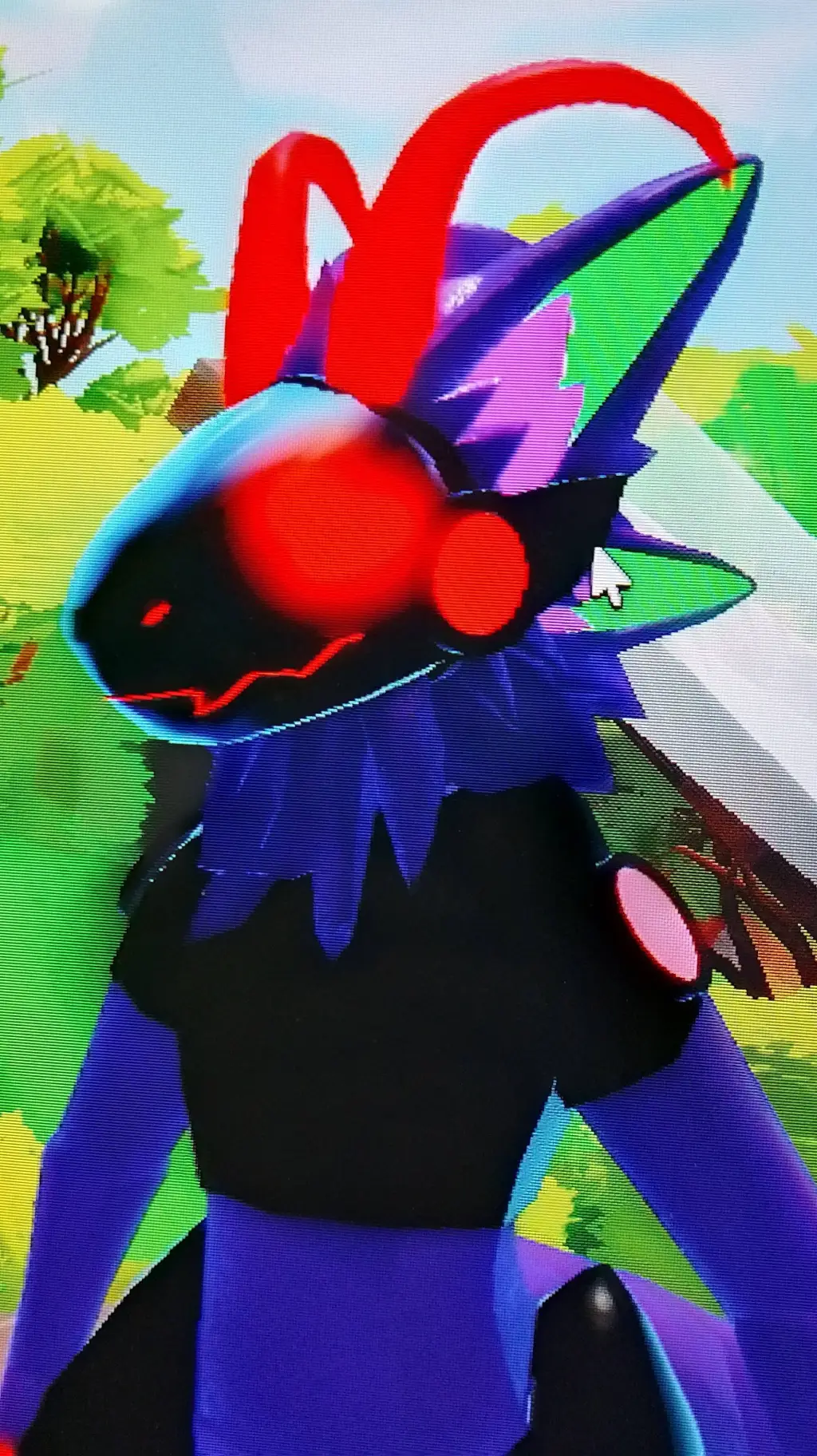 ai character: Me Purple Protogen background