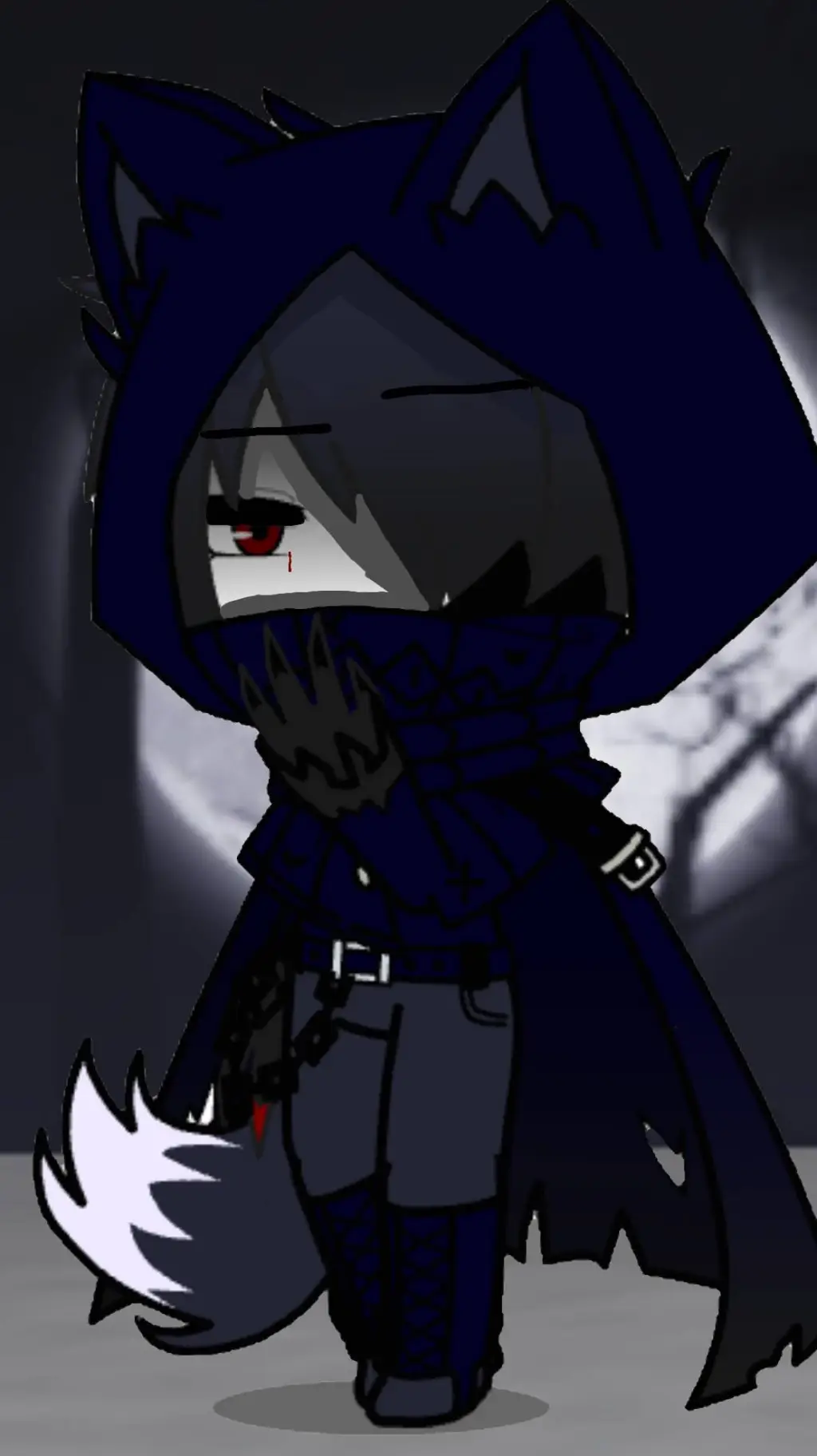 ai character: IMA WOLF. HUNTER background