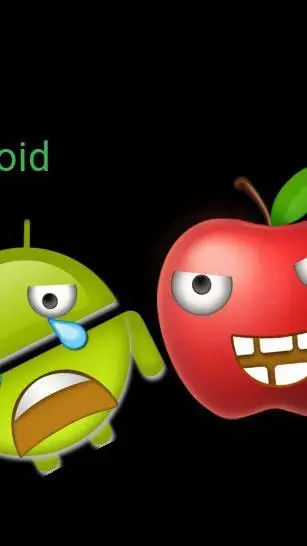 ai character: apple hates andoid background
