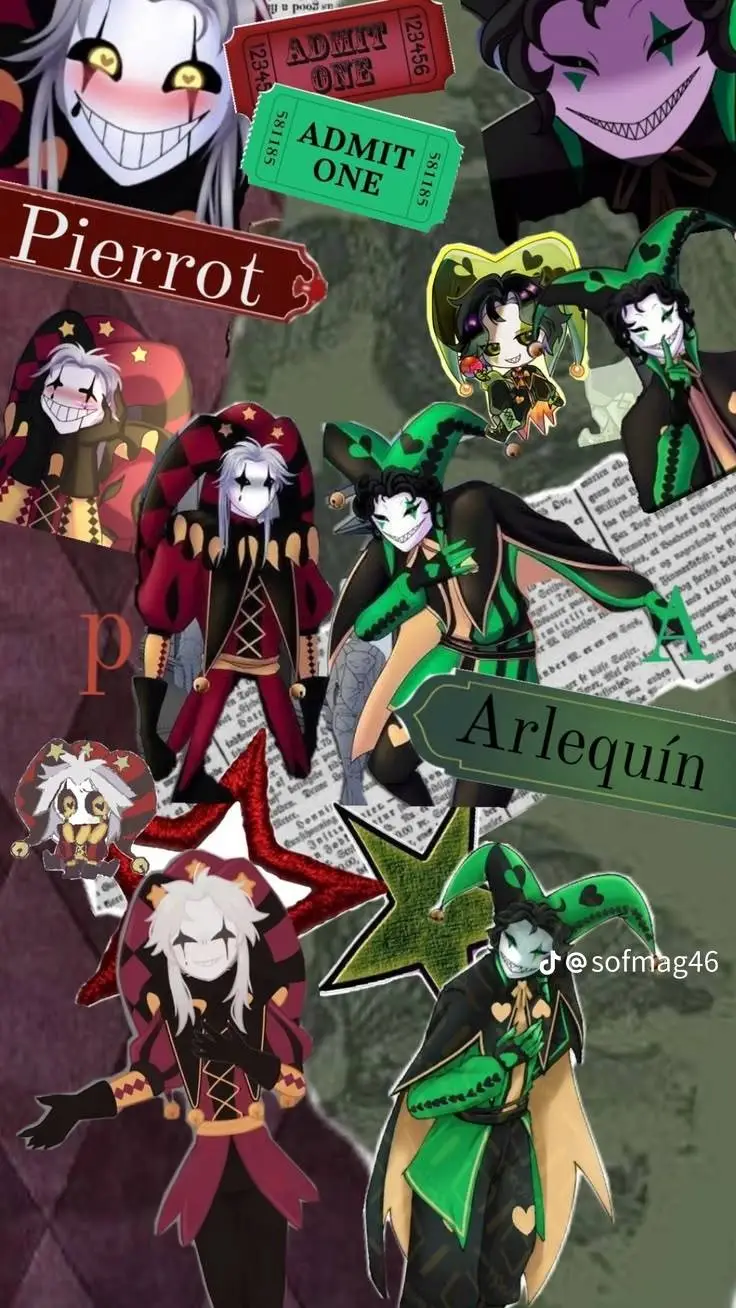 ai character: pierrot y mha background