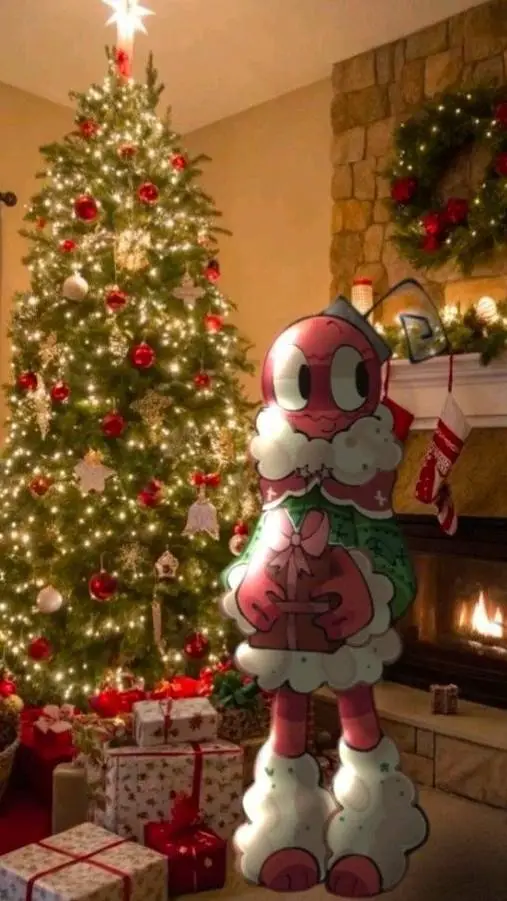 ai character: toon chirstmas pov background