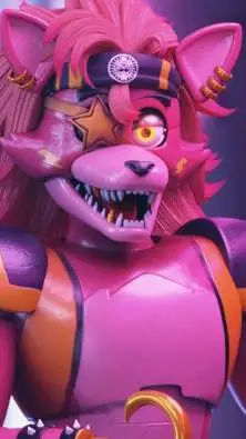 ai character: GlamRock foxy ❤️💛🦊 background