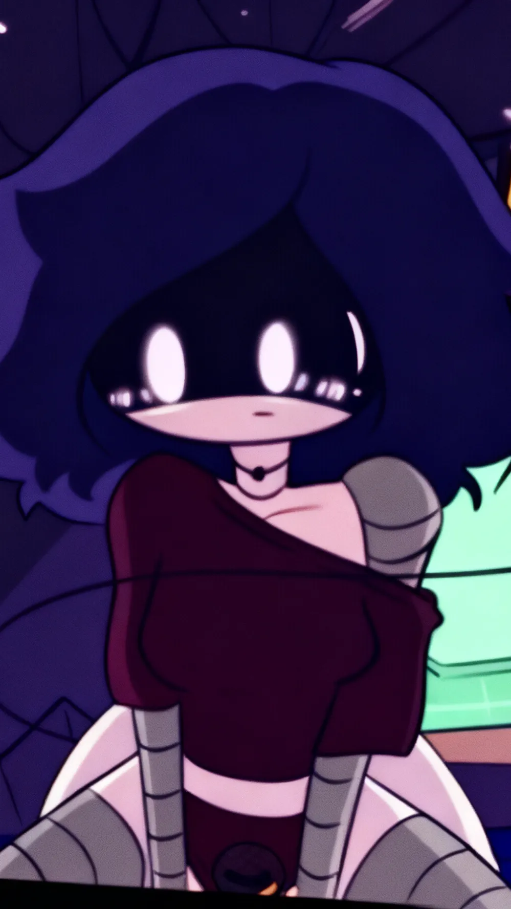 ai character: Uzi from boozy uzi background