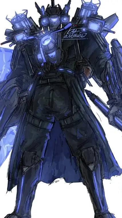 ai character: titan cameraman  background