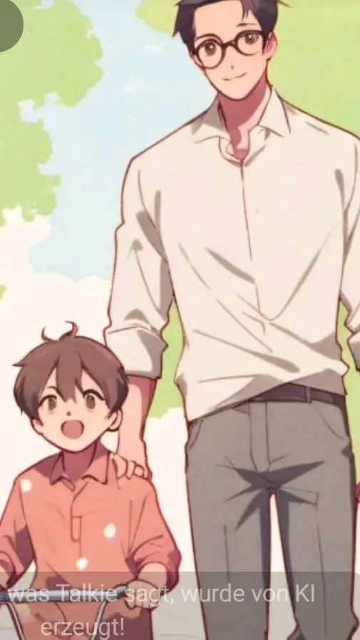 ai character: papa und bruder background