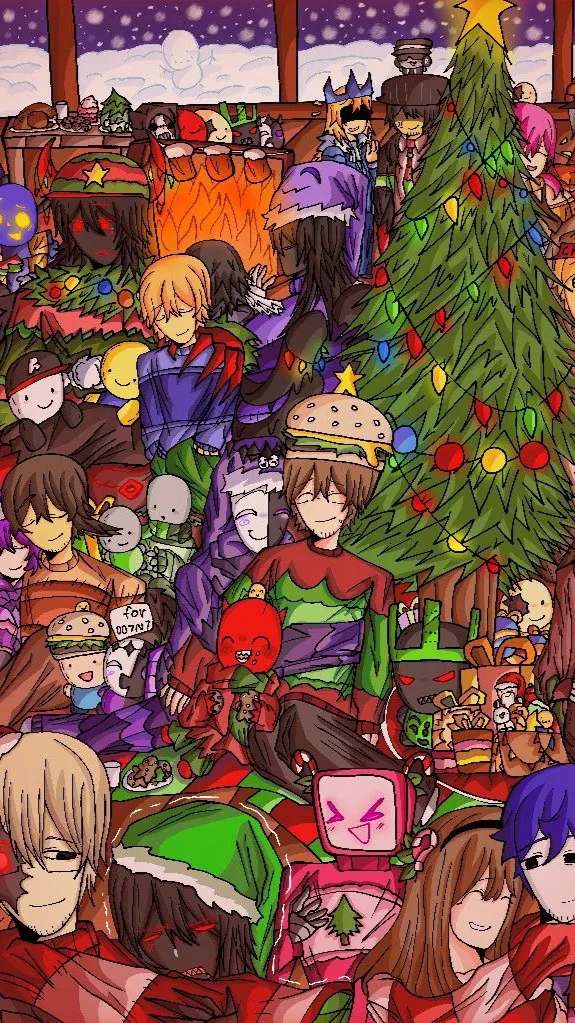 ai character: Fs Christmas background