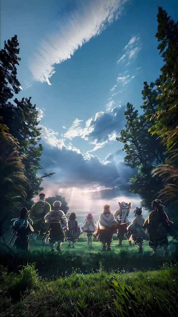 ai character: Hashira meeting  background