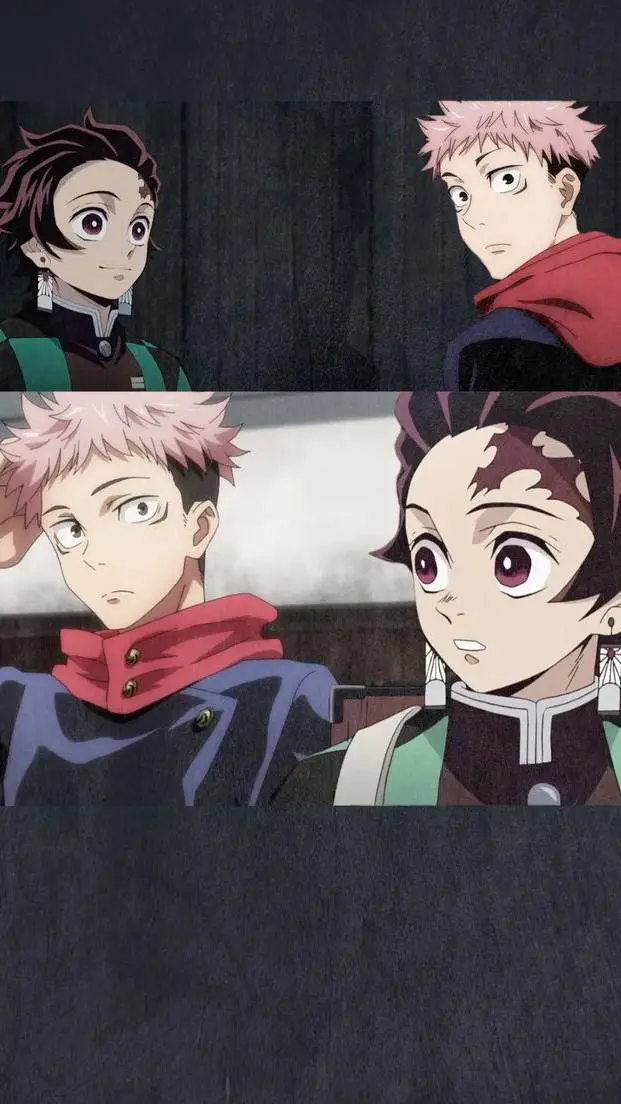 ai character: Tanjiro meets Yuji background