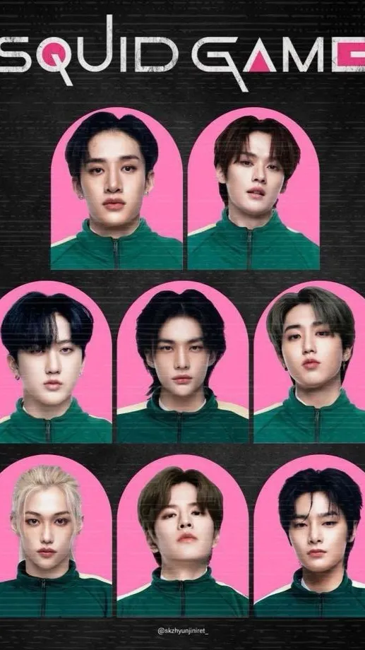 ai character: Skz x squid games background