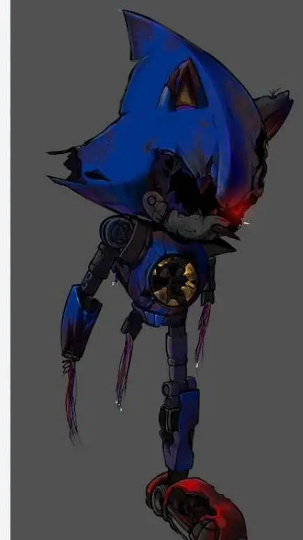 ai character: metal Sonic dañado background