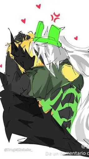 ai character: 1x4doe~💛💚 background