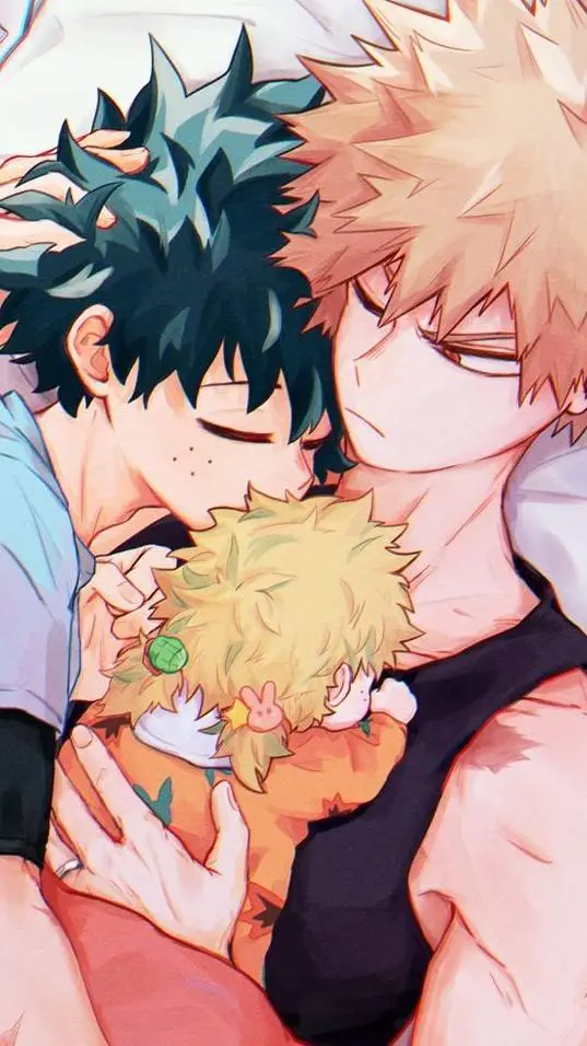 ai character: bakudeku 🧡💚 background