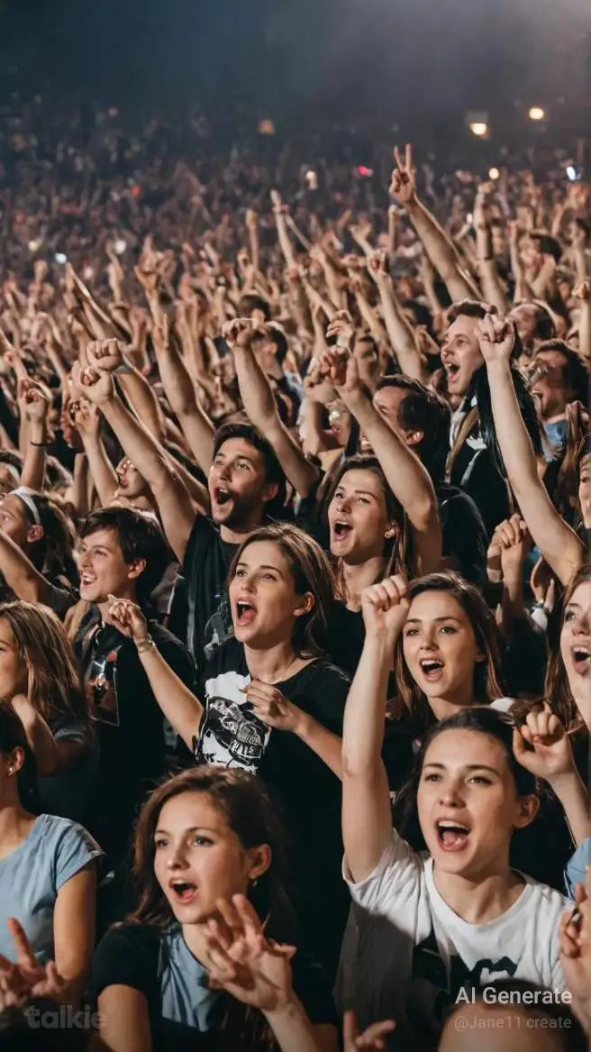 ai character: C concert crowd background