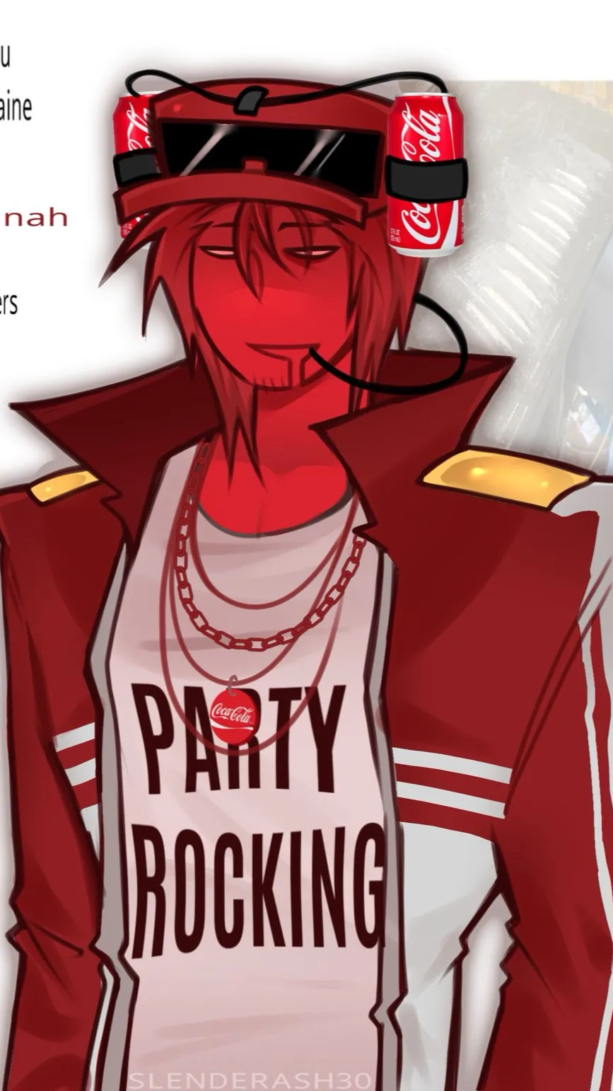 ai character: human Coca Cola  background