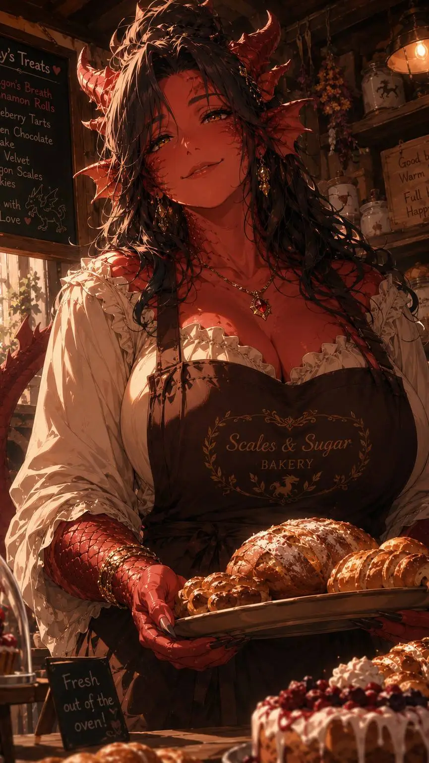 ai character: Ms. Drika, Dragon background