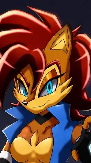 ai character: Mecha Sally Acorn background