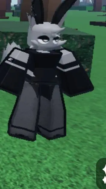 ai character: gray in bunny suit background