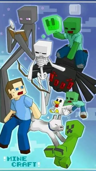 ai character: Minecraft mobs  background