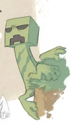 ai character: Creeper💚 background