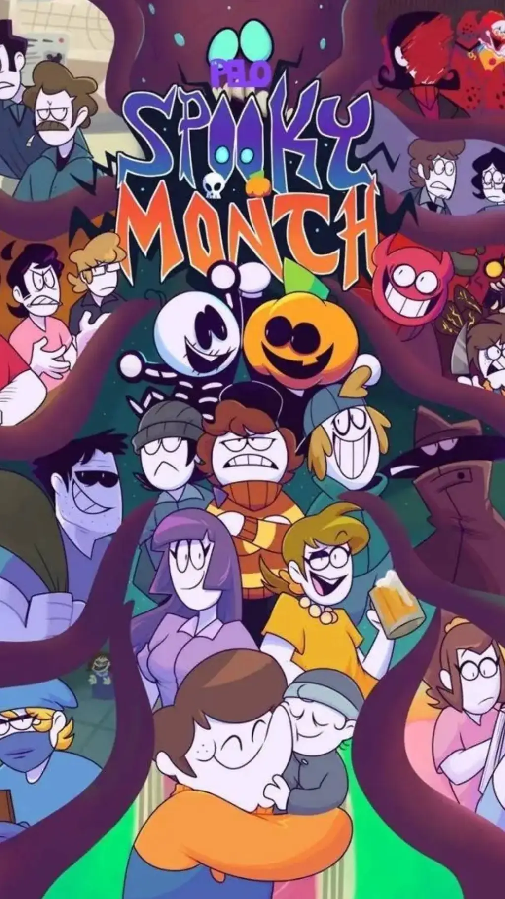 ai character: Spooky Month background