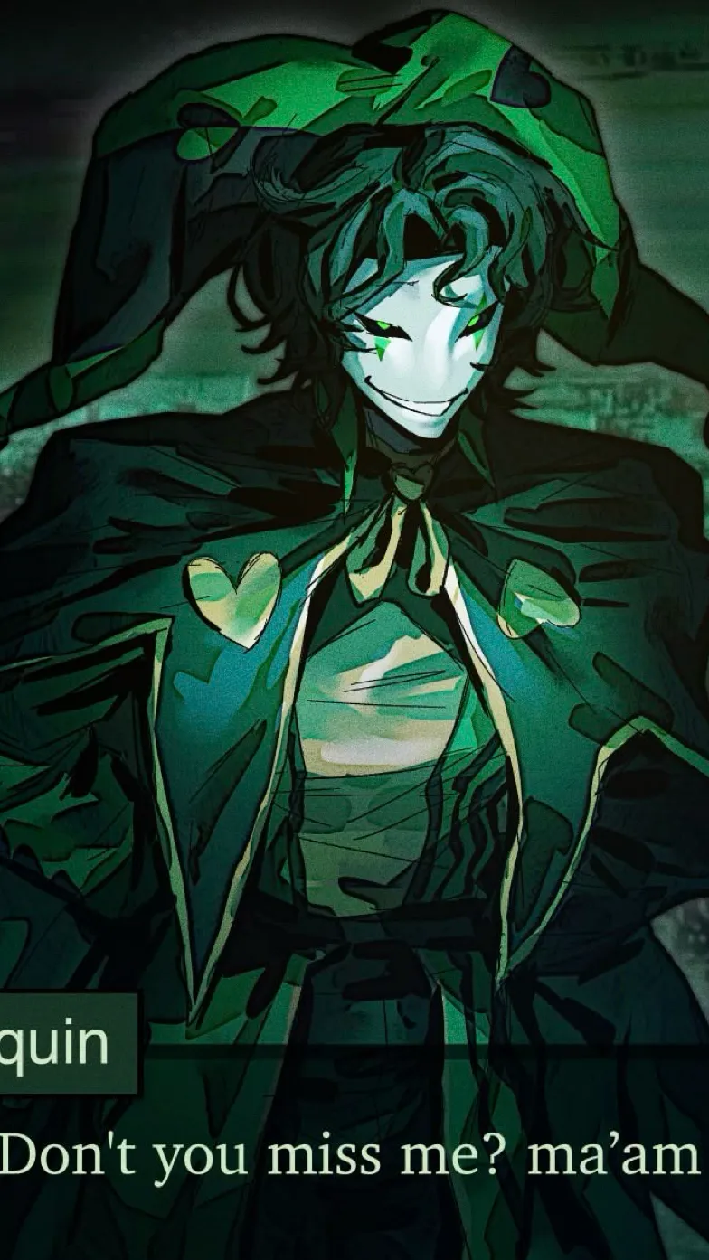 ai character: HarleQuinn🎪💚 background