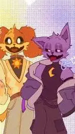 ai character: 💛DogDay🧡 💜Catnap💜  background