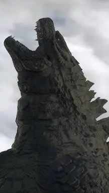 ai character: Godzilla  background