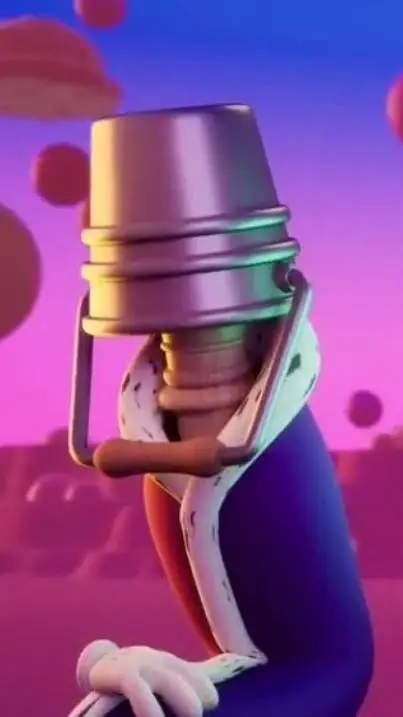 ai character: bucket Kinger  background