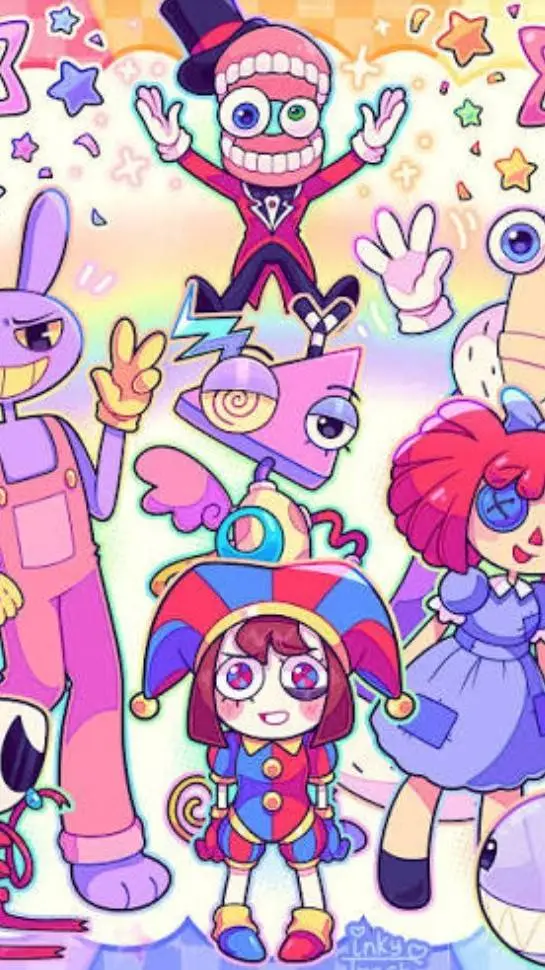 ai character: digital circus background