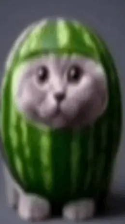 ai character: watermelon cat background