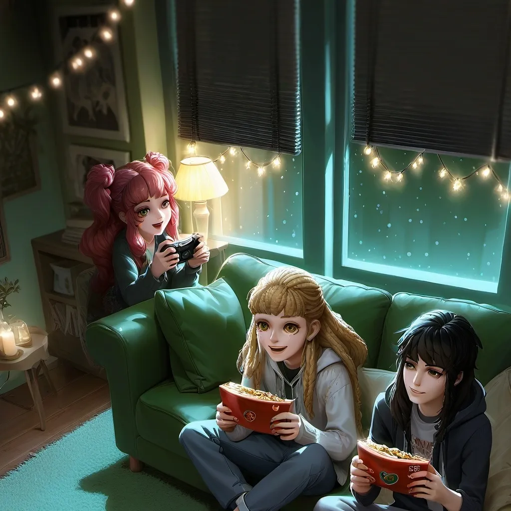 chat with ai character: Girls sleepover