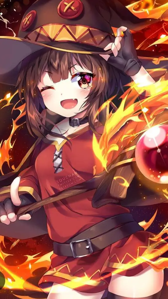 ai character: megumin Haruka  background
