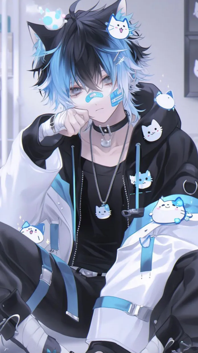 ai character: Gray background